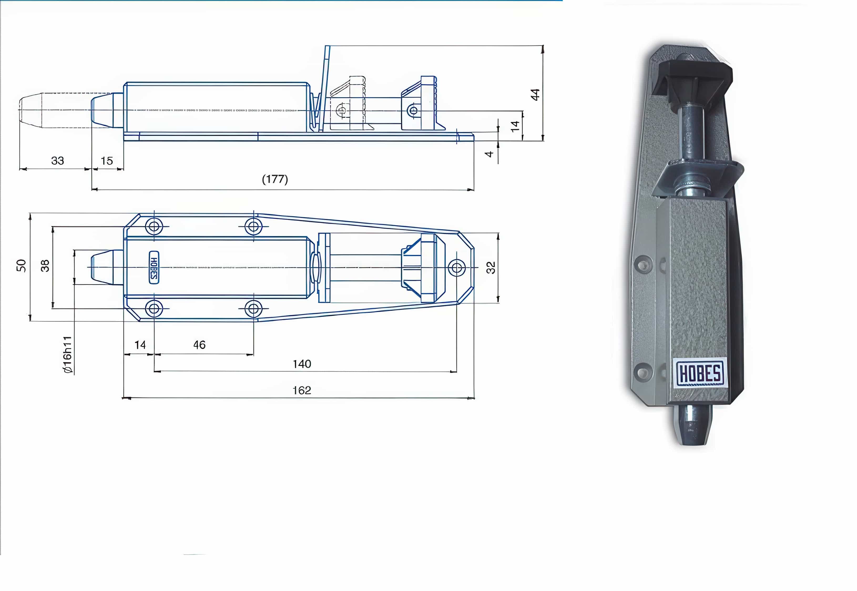 Zámečnický produkt Stavěč dveří HOBES SD 2 s trnem (bez gumy)
