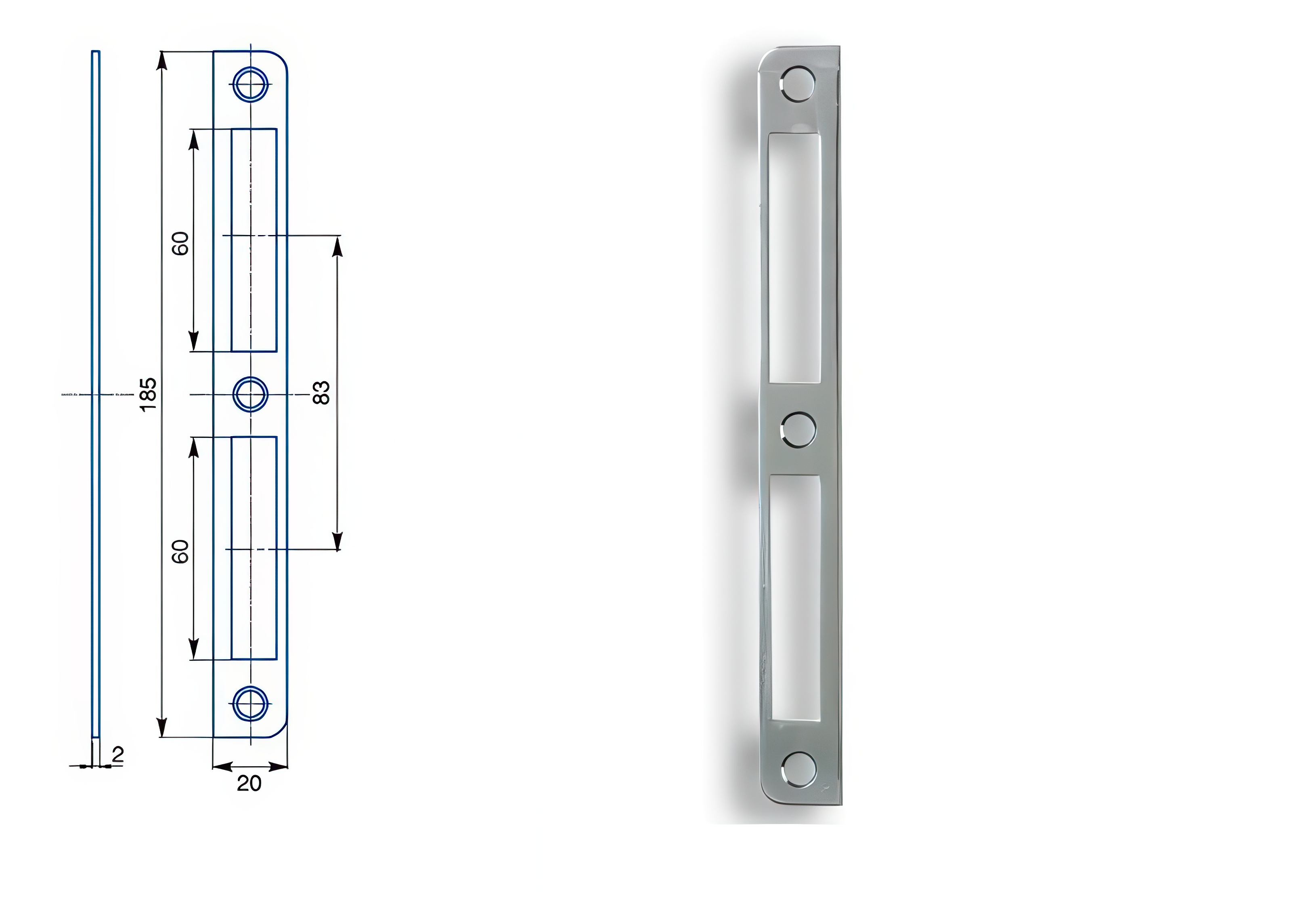 Zámečnický produkt Zapadací plech univerzální rovný K 191 - HOBES