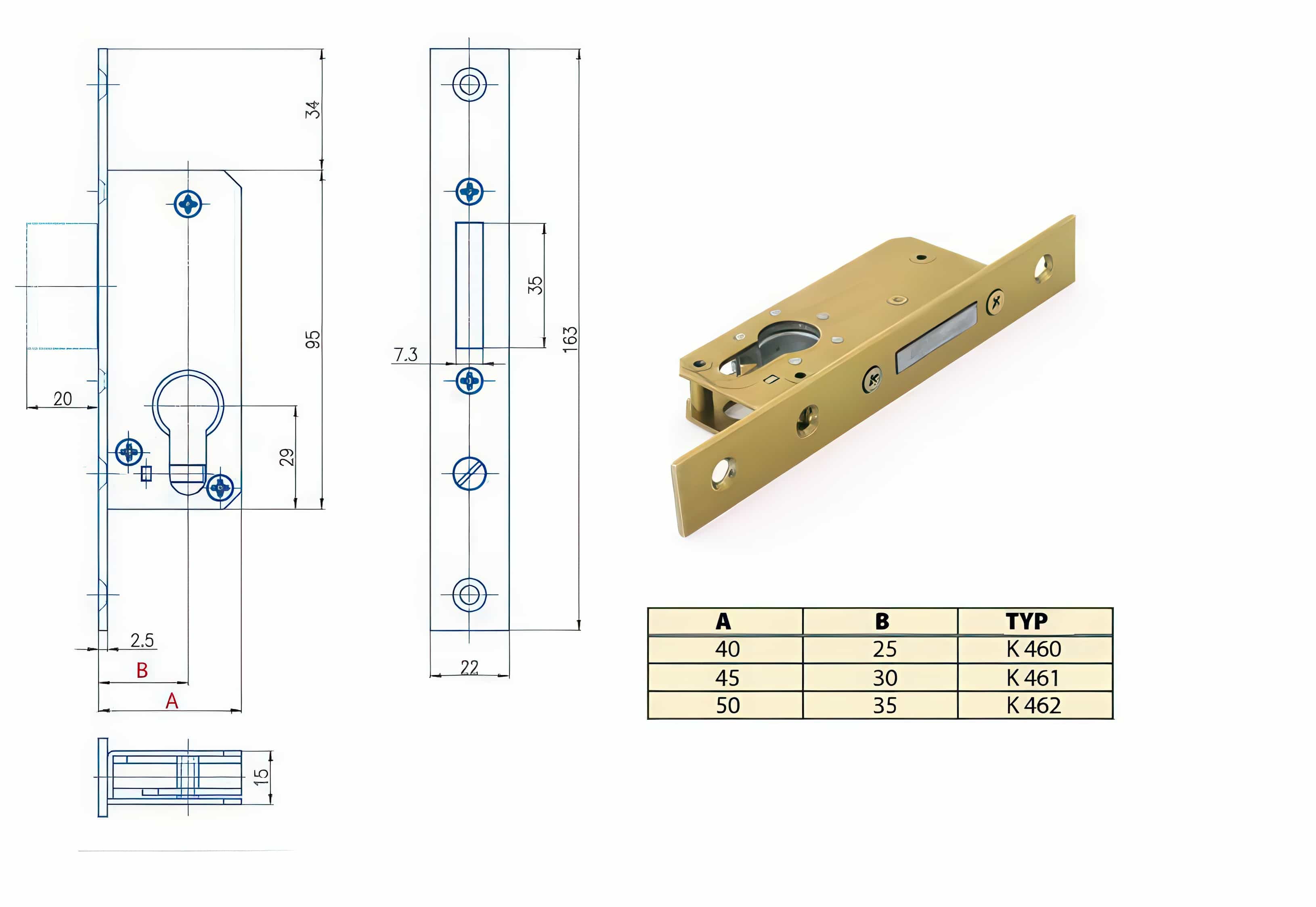 Petlice / závora / zástrč Zámek HOBES K 460