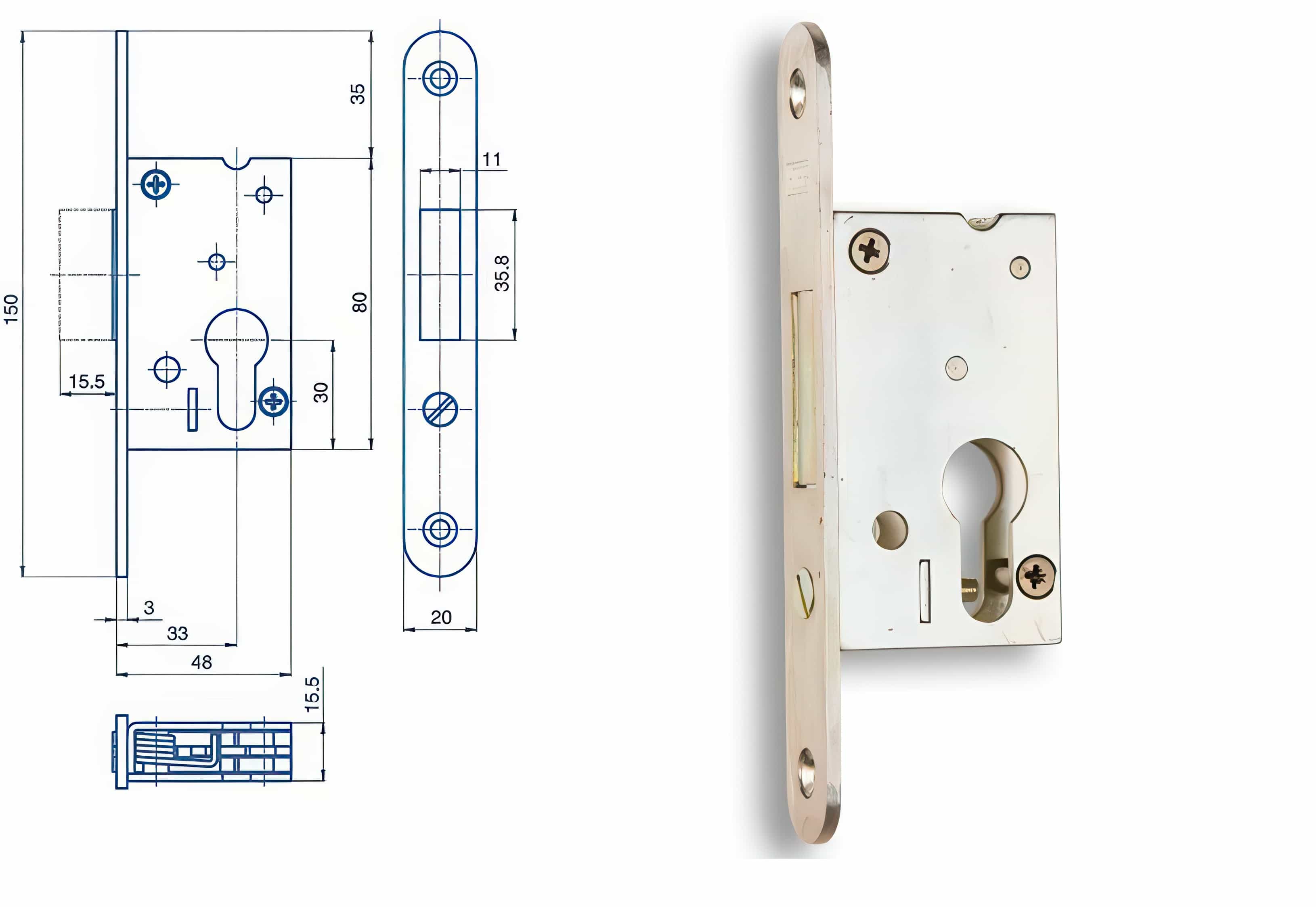 Petlice / závora / zástrč Zámek HOBES BZD 048