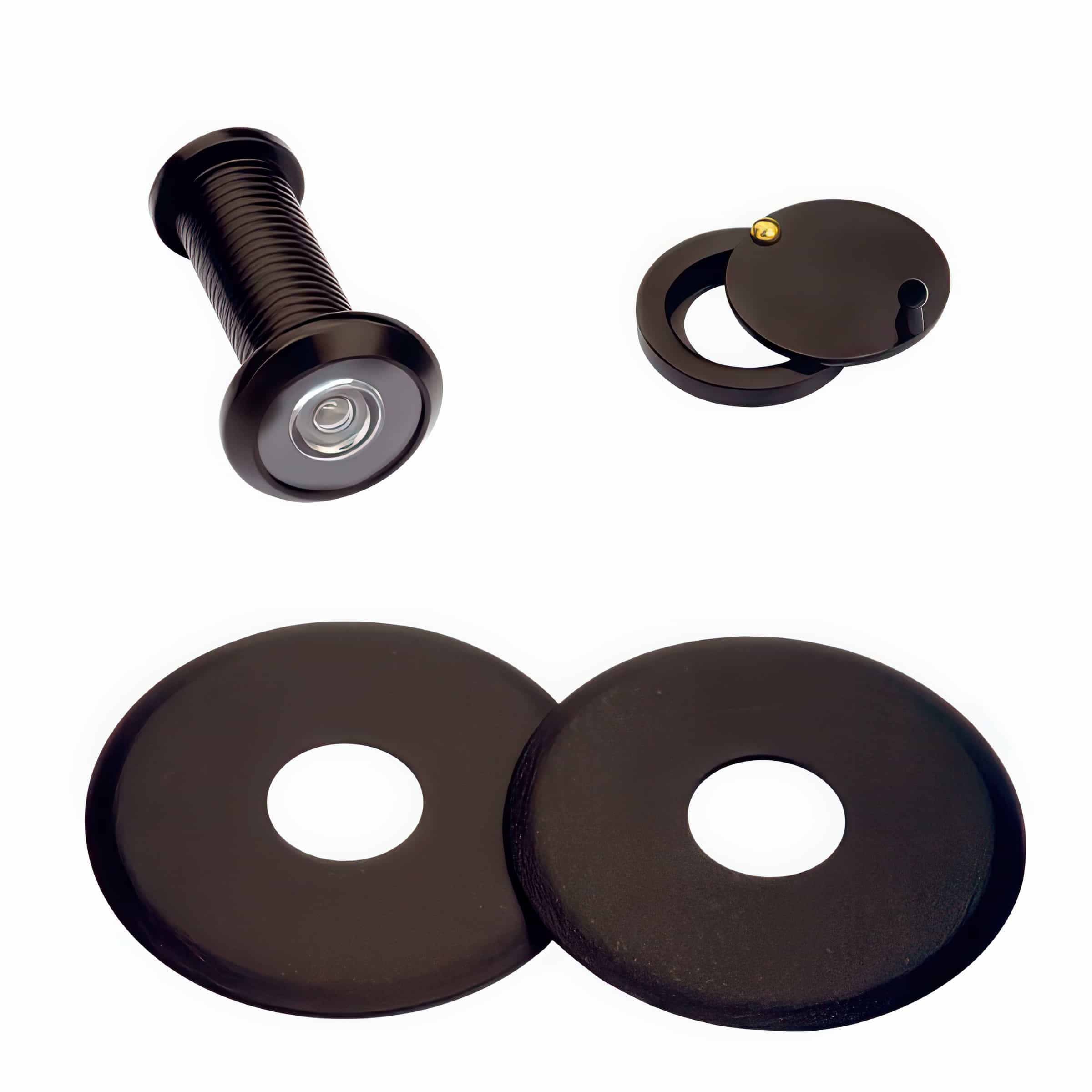 Zámečnický produkt Kukátko černé s podložkami