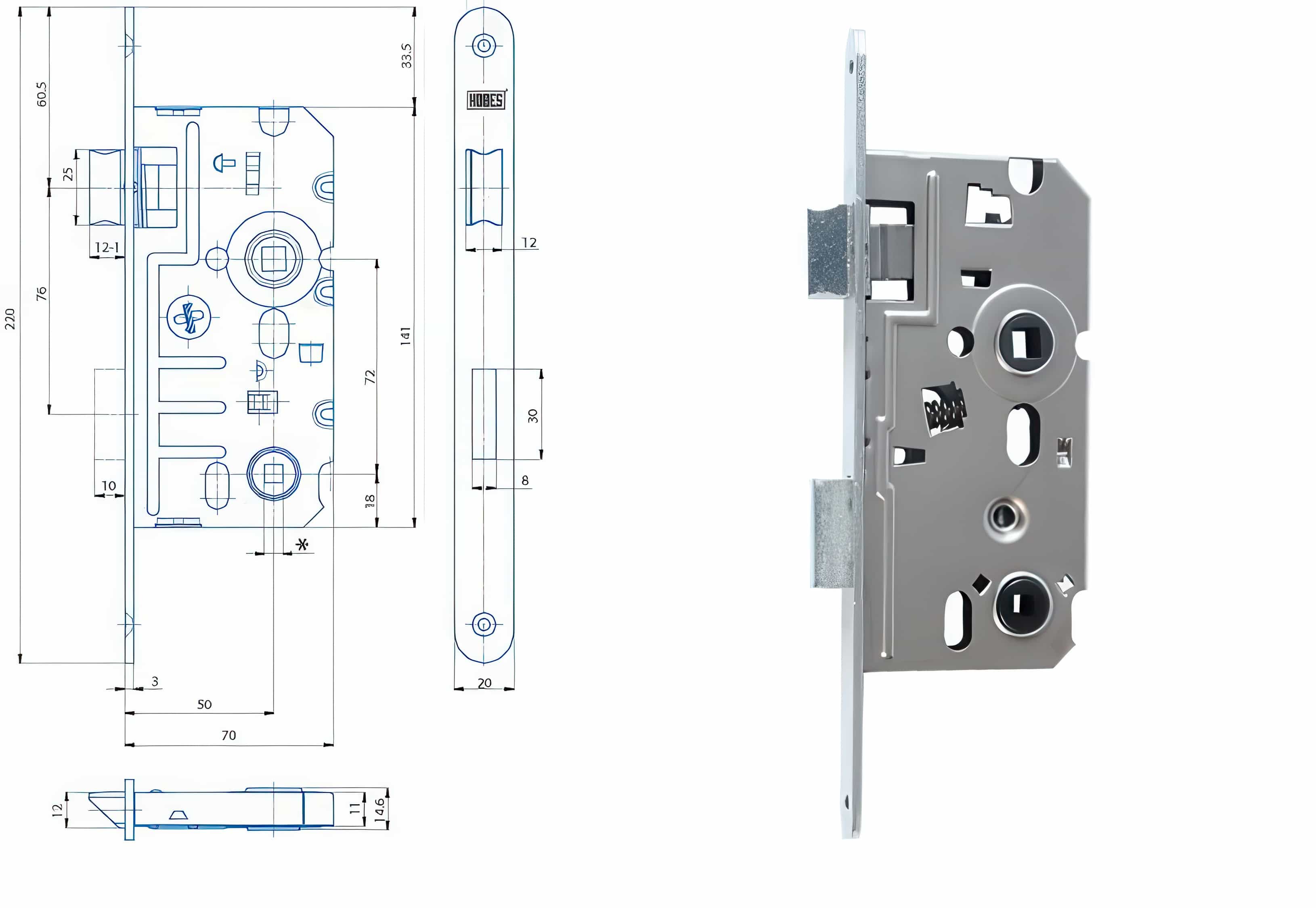 Zámečnický produkt Zámek HOBES K 242 L