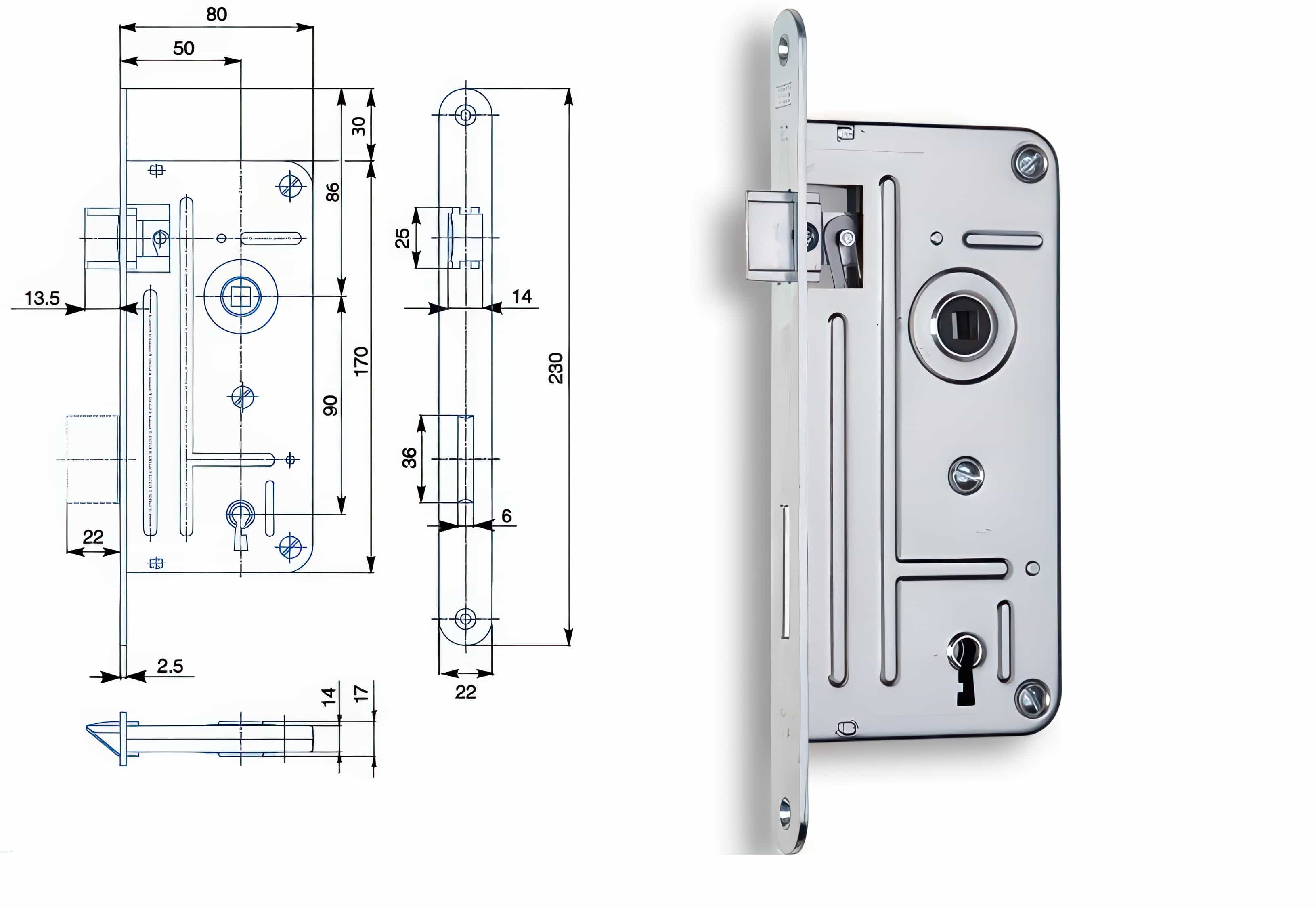 Zámečnický produkt Zámek HOBES 548 A C