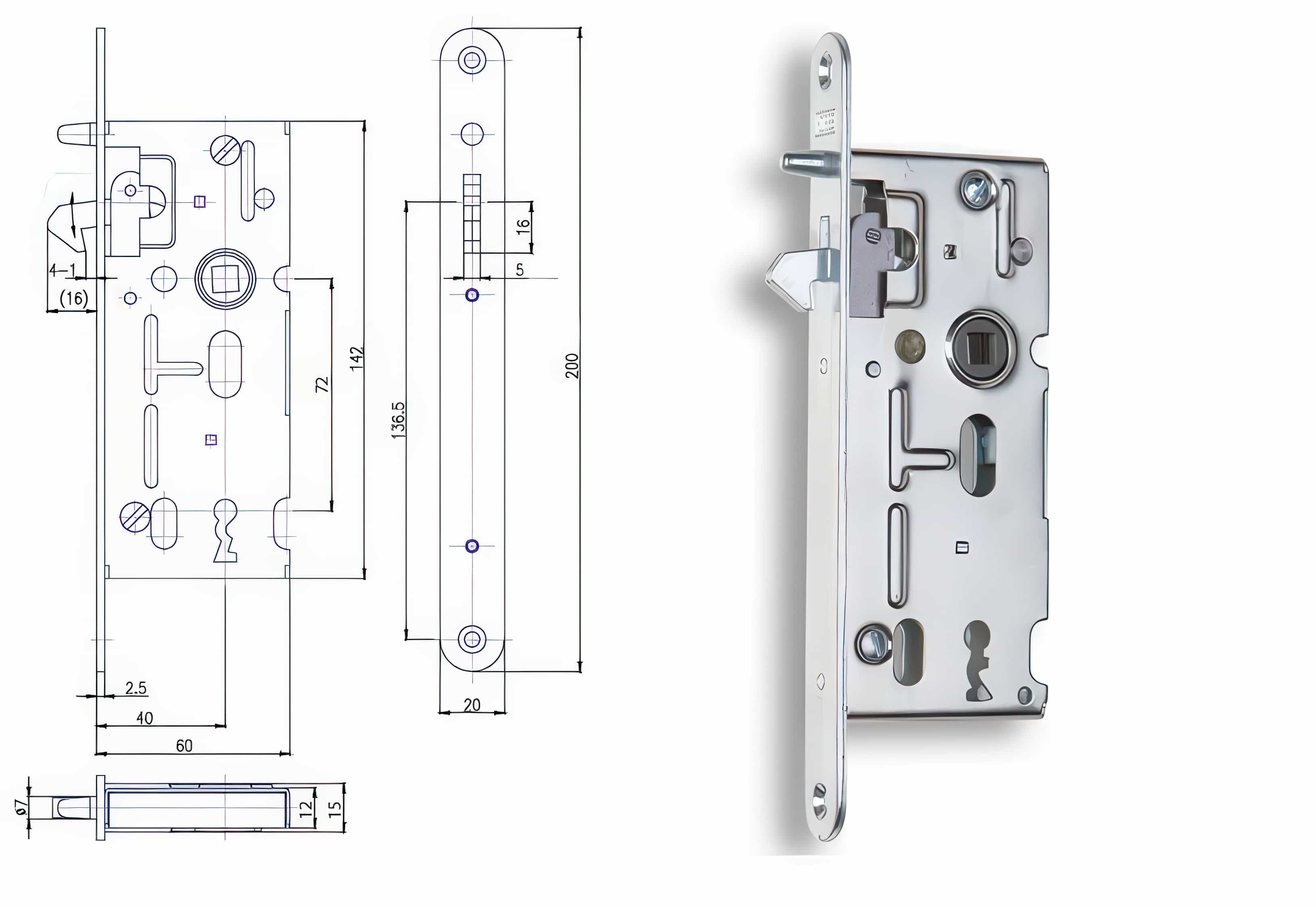 Zadlabací zámek Zámek HOBES K 106