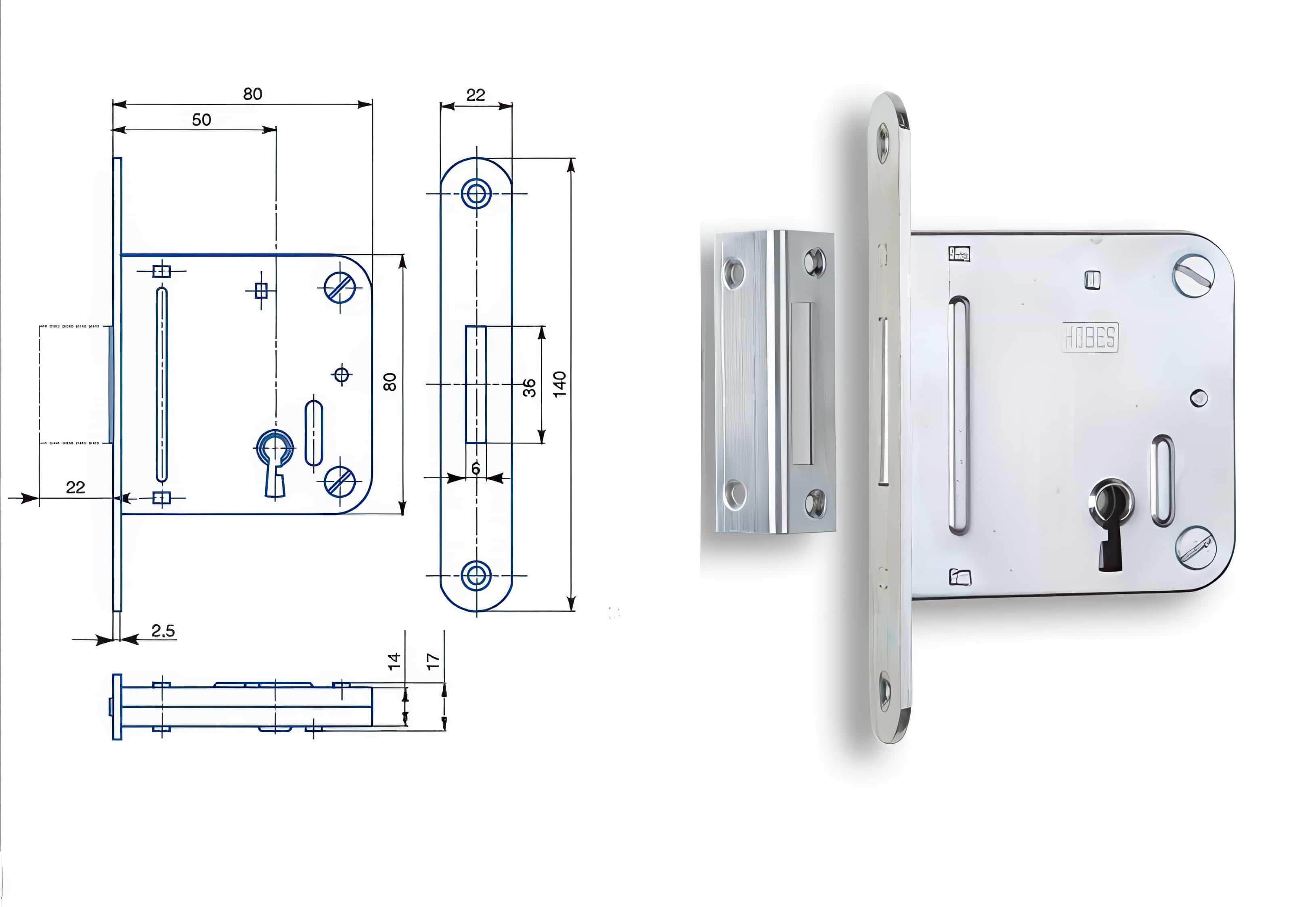 Zadlabací zámek Zámek HOBES 24129