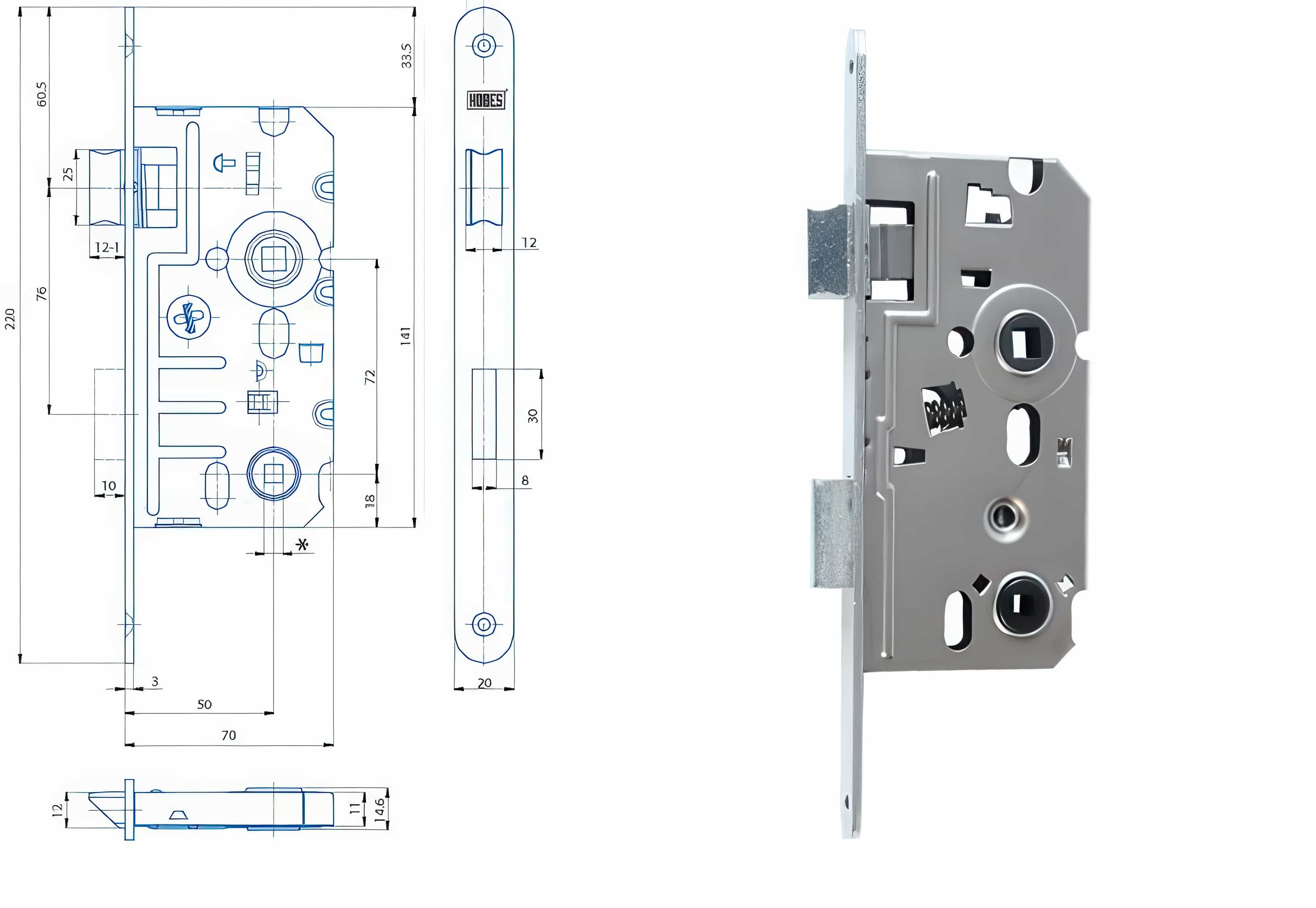 Zámečnický produkt Zámek HOBES K 242 P