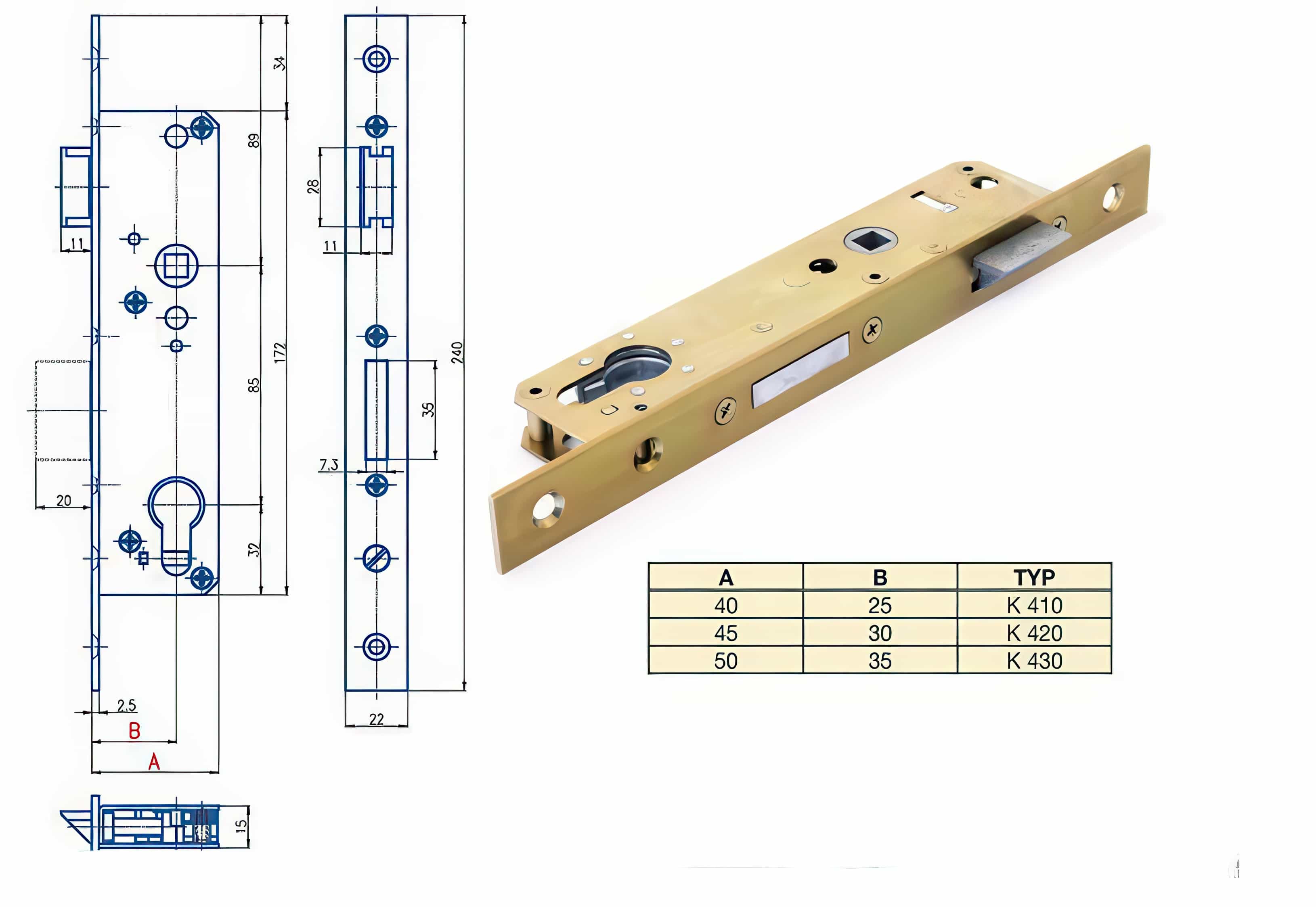 Cylindrická vložka Zámek HOBES K 410