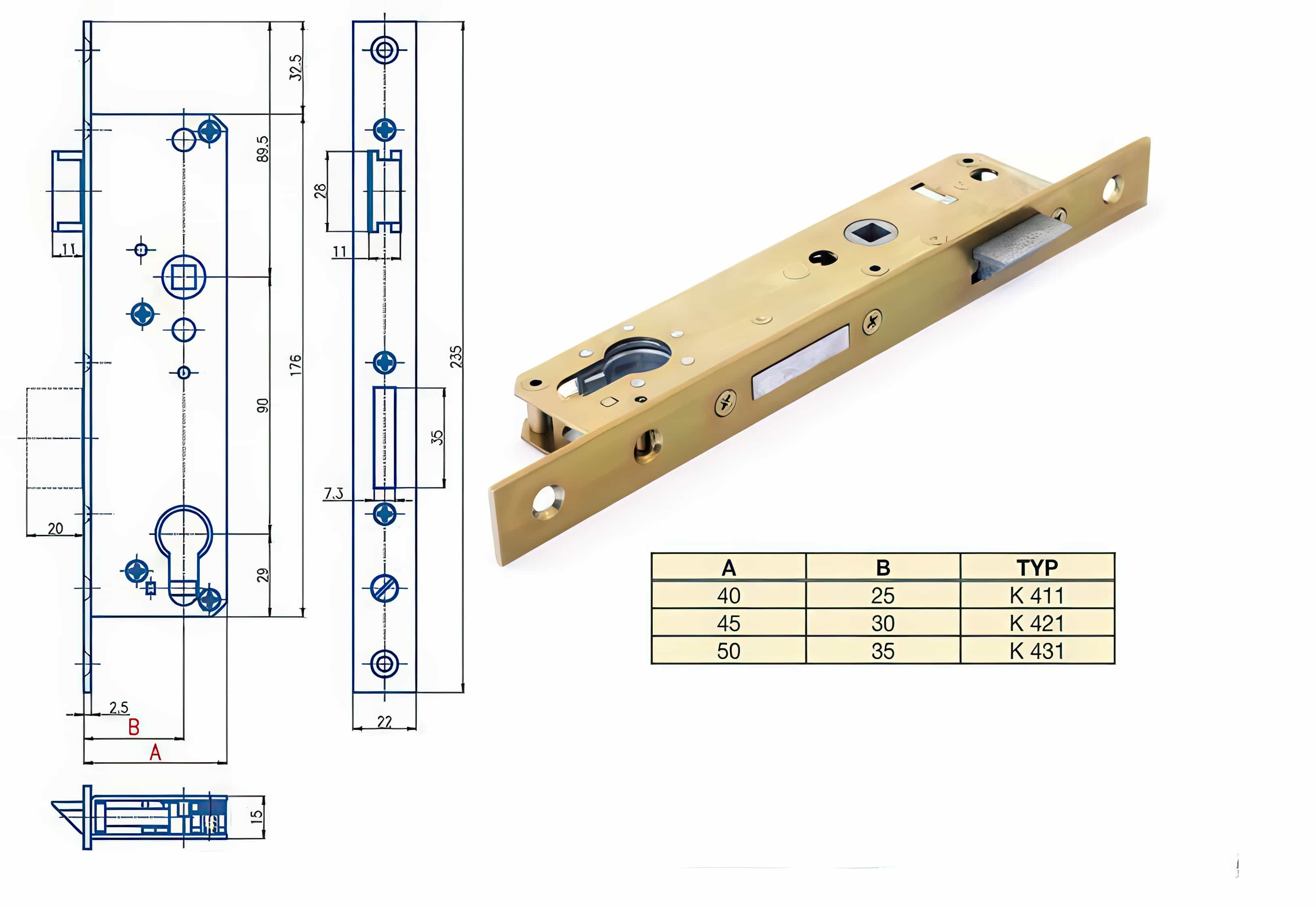 Zámečnický produkt Zámek HOBES K 411