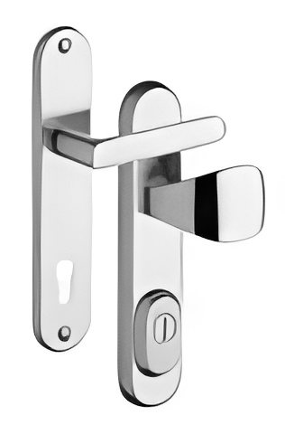 Bezpečnostní kování Rostex R1/72 Oblé EXCLUSIVE madlo chrom nerez